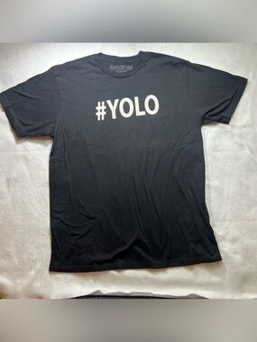 Ring of Fire Black Tee with White Screenprint Label (0080)